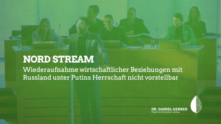 Auf dem Bild ist Daniel Gerber am Redepult im Landtag zu sehen.
